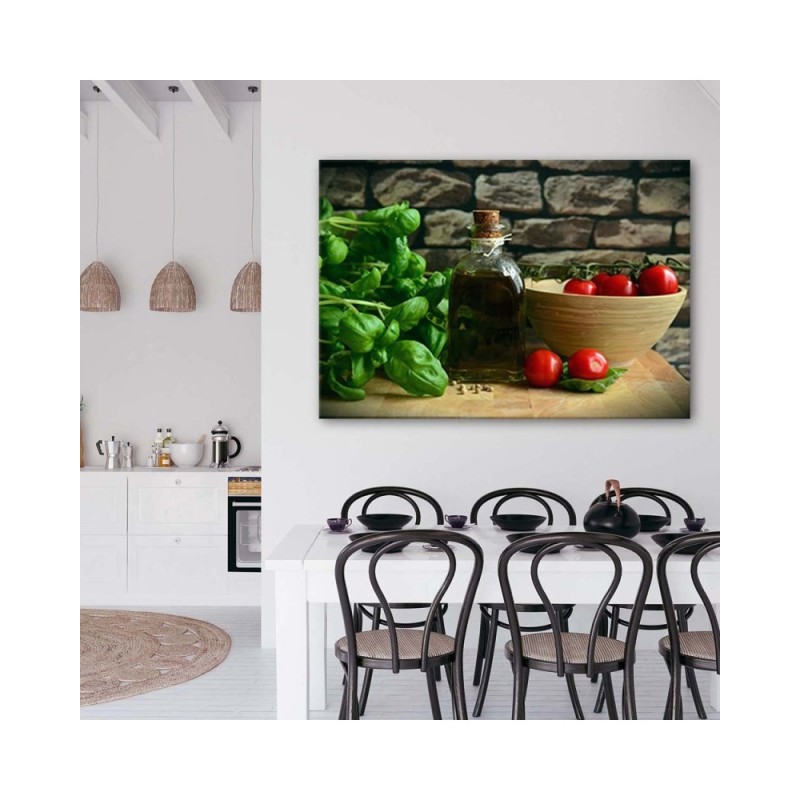 Modernes Wandbild - Basilikum in der Küche | Feeby