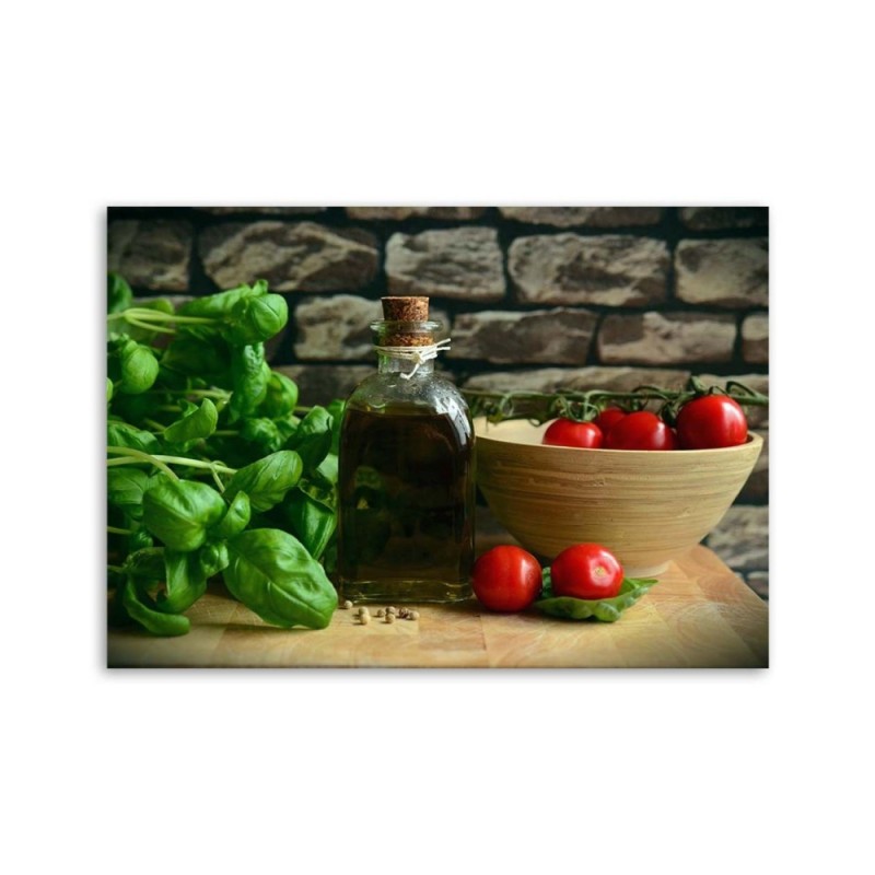 Modernes Wandbild - Basilikum in der Küche | Feeby