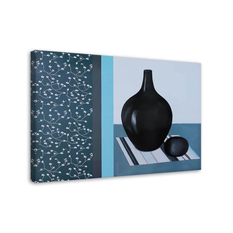 Leinwandbild - Zwei Krüge auf einer bunten Serviette | Feeby