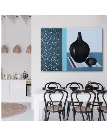 Leinwandbild - Zwei Krüge auf einer bunten Serviette | Feeby