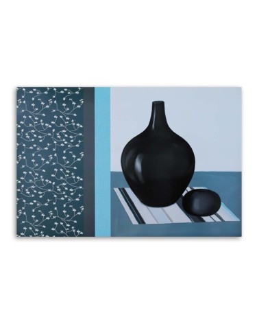 Leinwandbild - Zwei Krüge auf einer bunten Serviette | Feeby