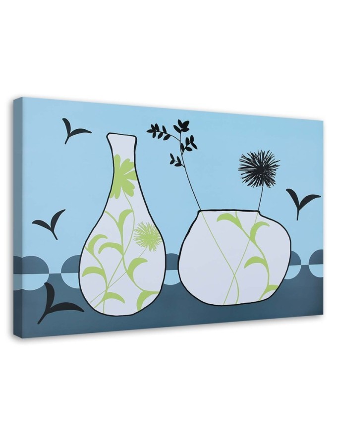 Leinwandbild - Blumen in einer Vase - abstrakt | Feeby