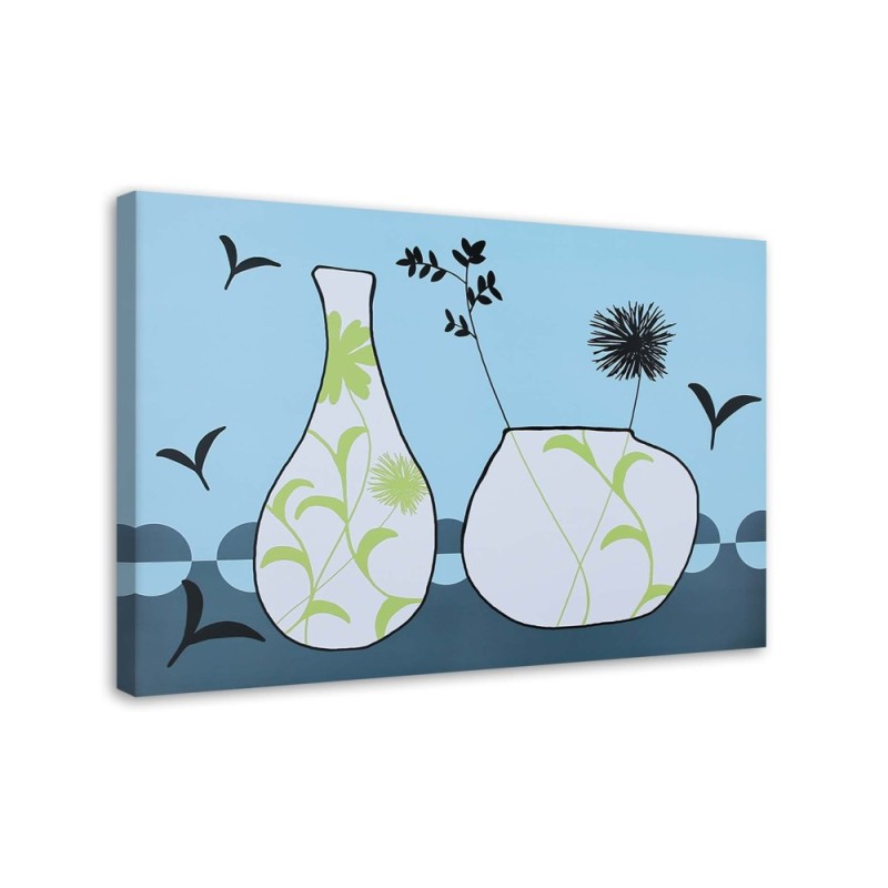 Leinwandbild - Blumen in einer Vase - abstrakt | Feeby