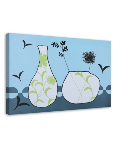 Leinwandbild - Blumen in einer Vase - abstrakt | Feeby