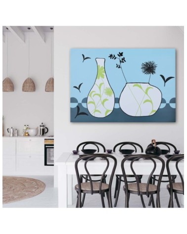 Leinwandbild - Blumen in einer Vase - abstrakt | Feeby