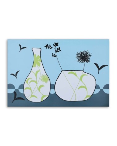 Leinwandbild - Blumen in einer Vase - abstrakt | Feeby