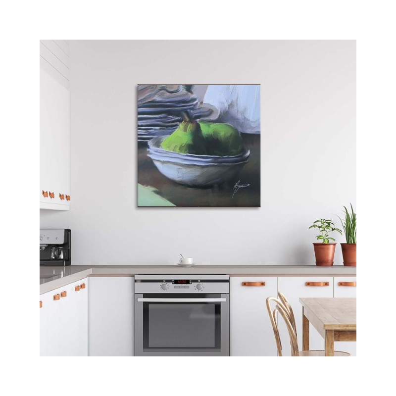 Leinwandbild - Zwei grüne Birnen | Feeby