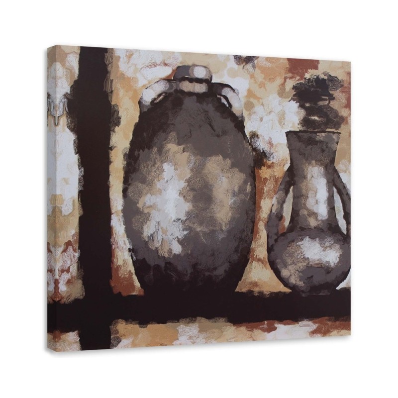 Bild auf Leinwand - Zwei Krüge auf einem Regal | Feeby