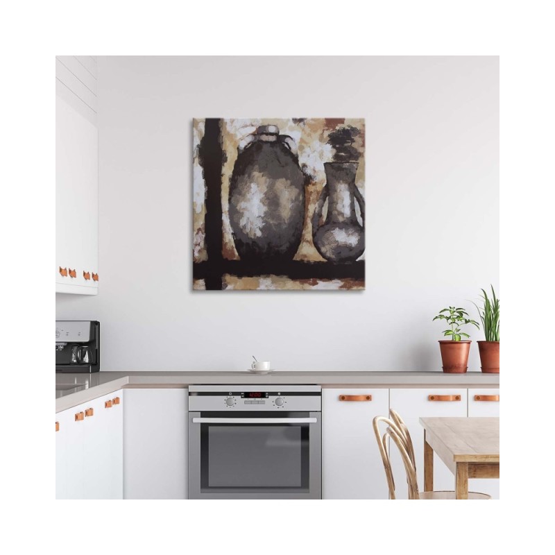 Bild auf Leinwand - Zwei Krüge auf einem Regal | Feeby