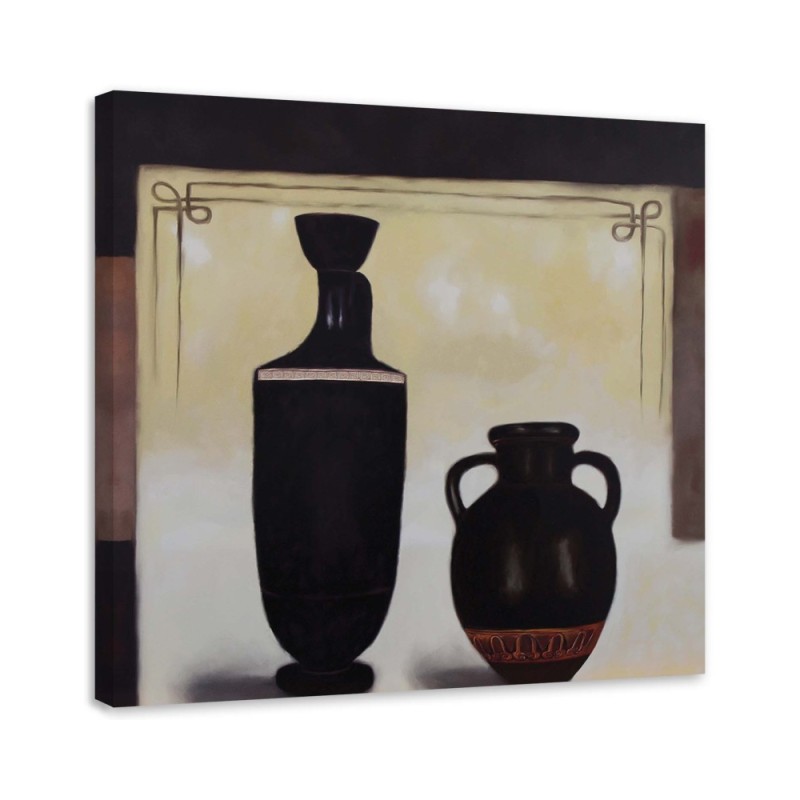 Leinwandbild - Zwei schwarze Krüge | Feeby