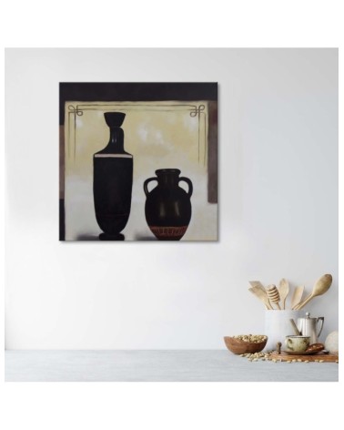Leinwandbild - Zwei schwarze Krüge | Feeby