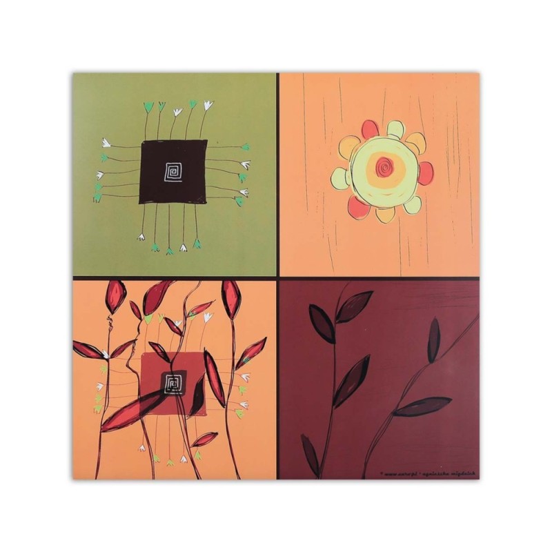 Leinwandbild modern - Collage aus bunten Blumen | Feeby