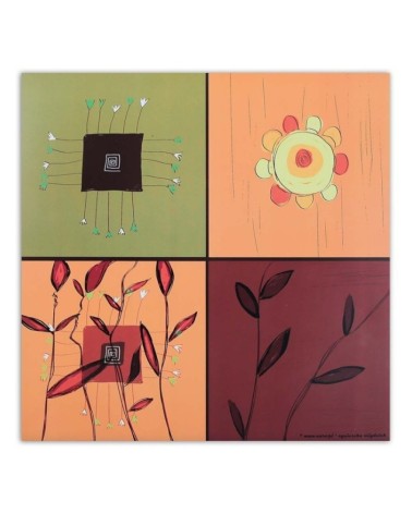 Leinwandbild modern - Collage aus bunten Blumen | Feeby