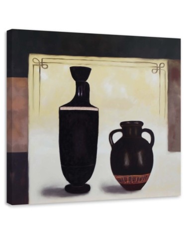 Abstract canvas painting - Two black jugs | FEEBY