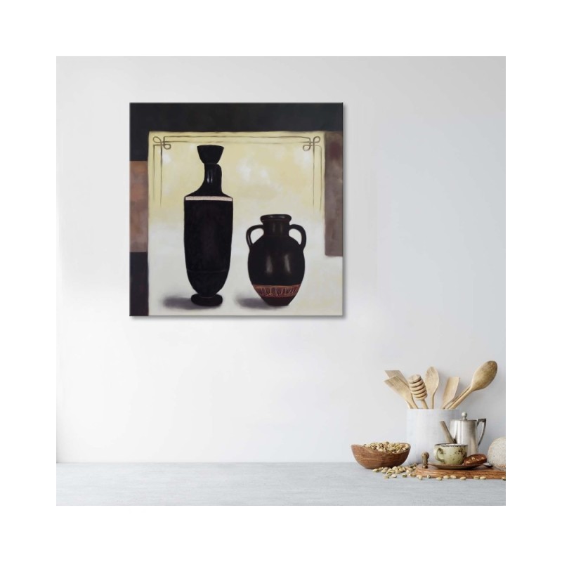 Wandbild für Wohnzimmer - Zwei schwarze Krüge | Feeby