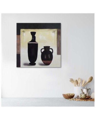 Wandbild für Wohnzimmer - Zwei schwarze Krüge | Feeby