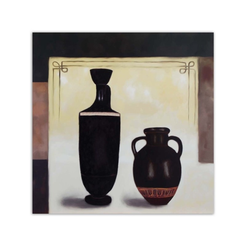 Wandbild für Wohnzimmer - Zwei schwarze Krüge | Feeby