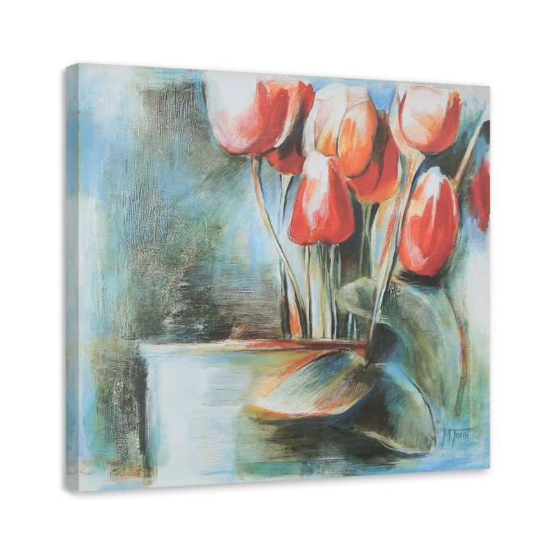 Modernes Wandbild - Rote Tulpen in einer Vase | Feeby