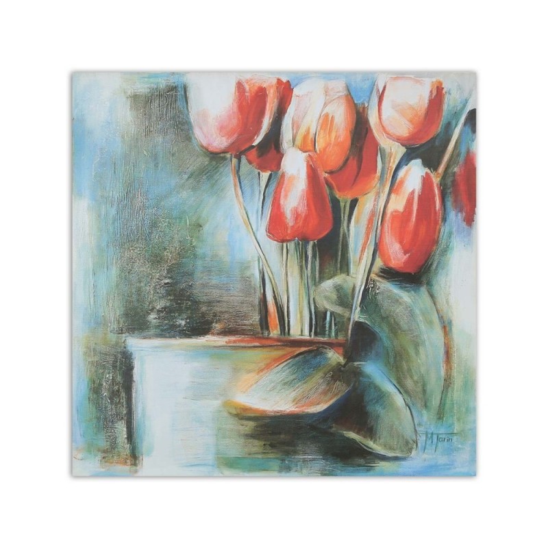 Modernes Wandbild - Rote Tulpen in einer Vase | Feeby