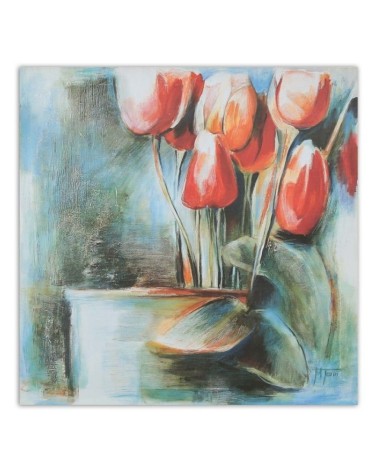 Modernes Wandbild - Rote Tulpen in einer Vase | Feeby