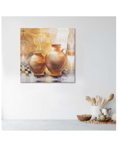Leinwandbild - Zwei orangefarbene Krüge | Feeby