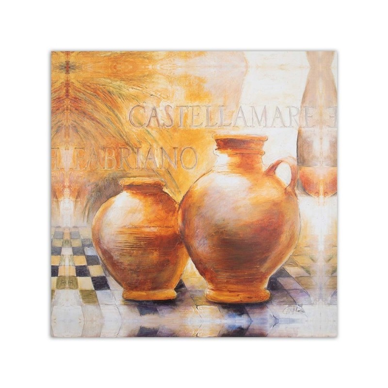 Leinwandbild - Zwei orangefarbene Krüge | Feeby