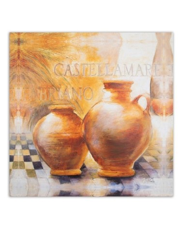 Leinwandbild - Zwei orangefarbene Krüge | Feeby