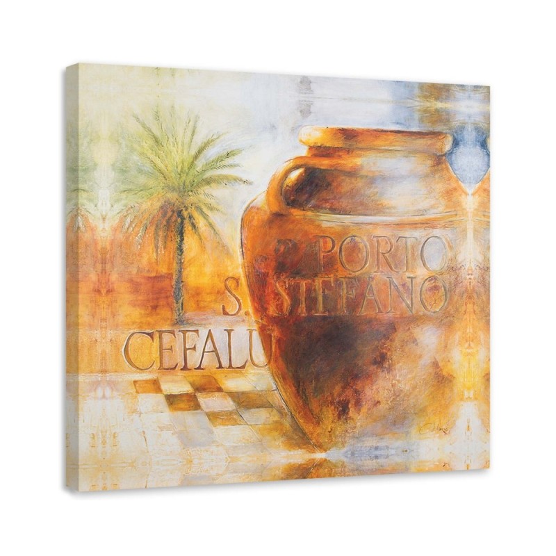 Abstract canvas painting - Large jugs Tuscany | FEEBY