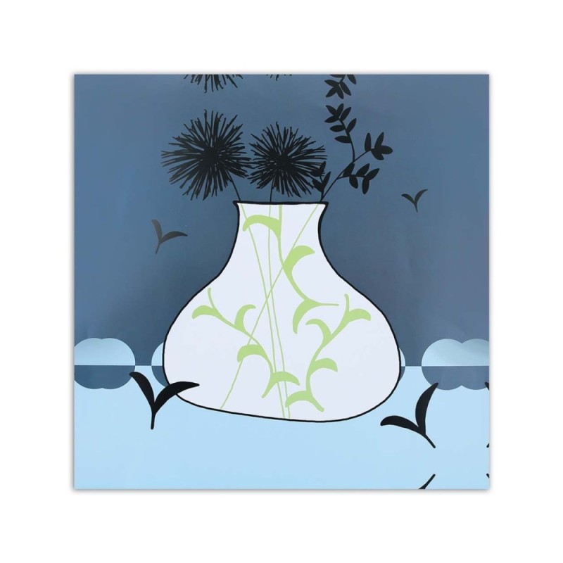 Leinwandbild - Zeichnung von Blumen in einer Vase | Feeby