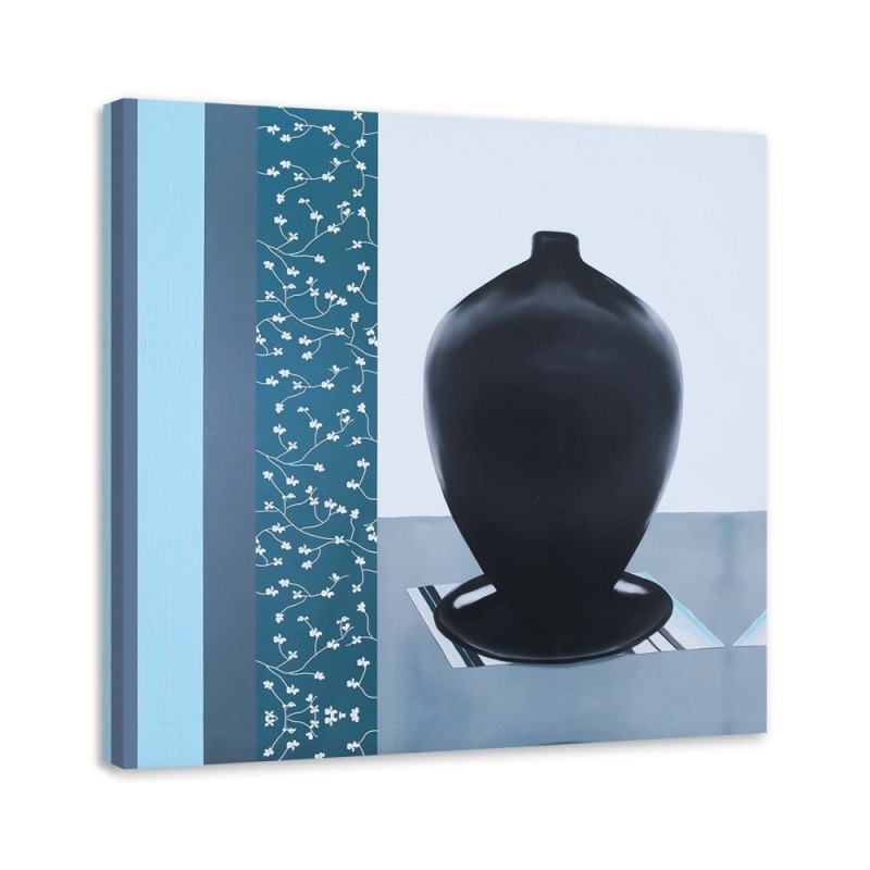 Leinwandbild - Schwarzer Krug mit Ständer | Feeby