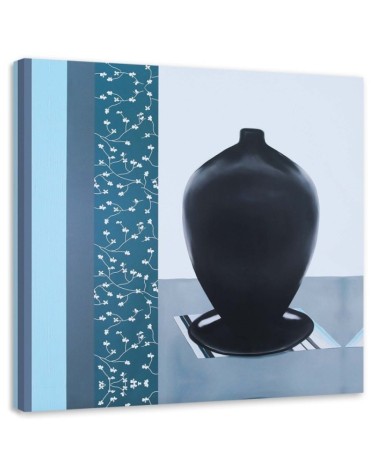 Leinwandbild - Schwarzer Krug mit Ständer | Feeby