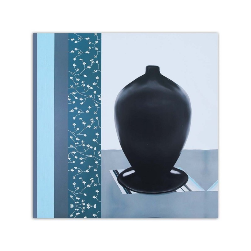 Leinwandbild - Schwarzer Krug mit Ständer | Feeby