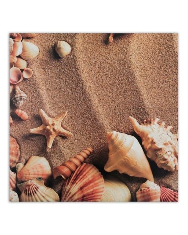 Modernes Wandbild - Muscheln auf trockenem Sand | Feeby