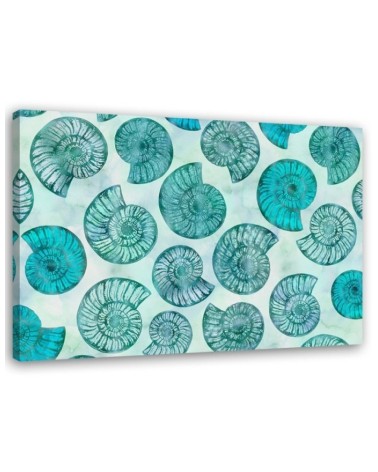 Blue snail shells - Nautical Canvas art | FEEBY