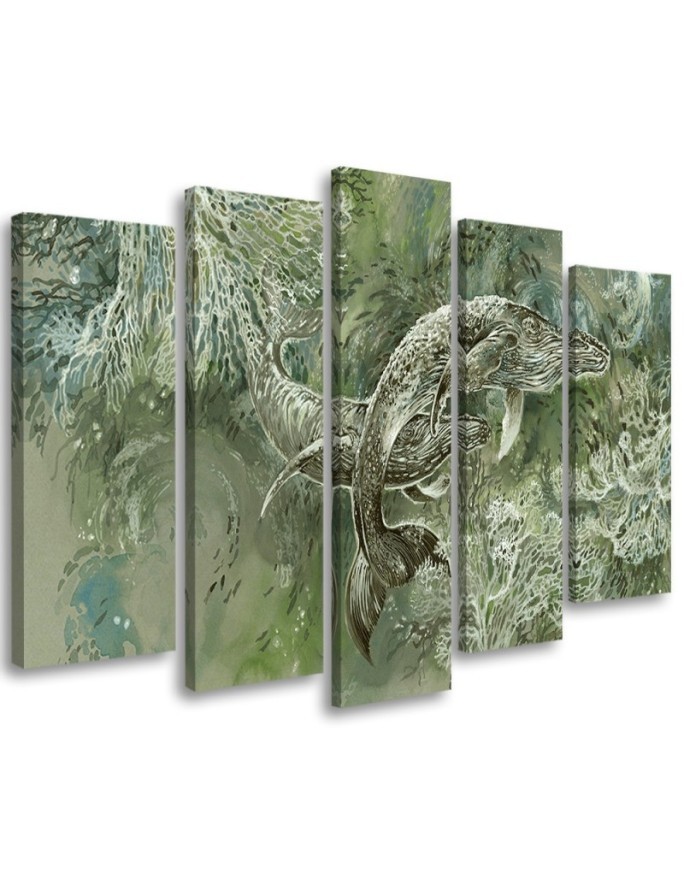 Bild auf Leinwand - Ein Paar Wale von Humbacks | Feeby