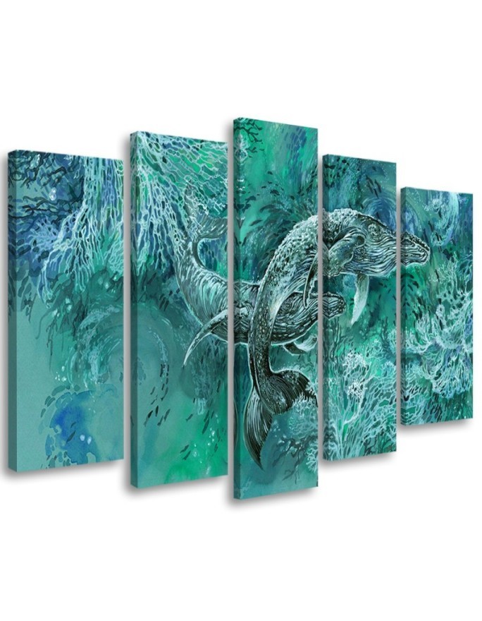 Leinwandbild - Ein Paar Wale von Humbacks | Feeby