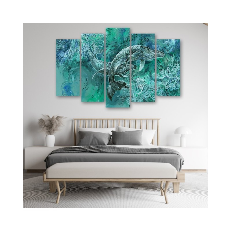 Leinwandbild - Ein Paar Wale von Humbacks | Feeby