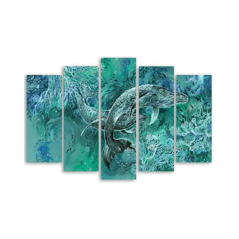 Leinwandbild - Ein Paar Wale von Humbacks | Feeby