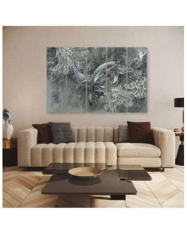 Wandbild für Wohnzimmer - Ein Paar Wale von Humbacks | Feeby