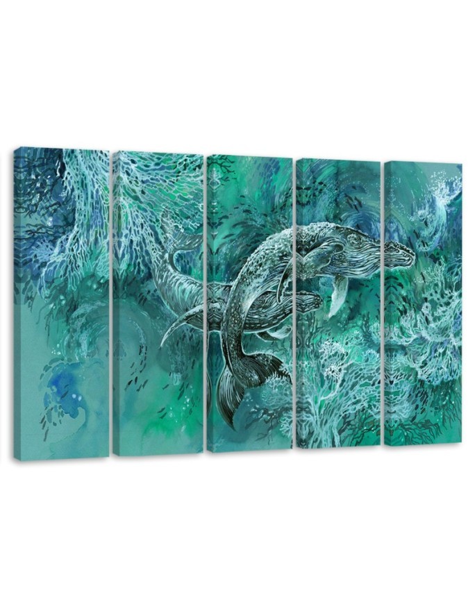 Modernes Wandbild - Ein Paar Wale von Humbacks | Feeby