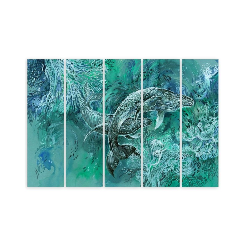 Modernes Wandbild - Ein Paar Wale von Humbacks | Feeby