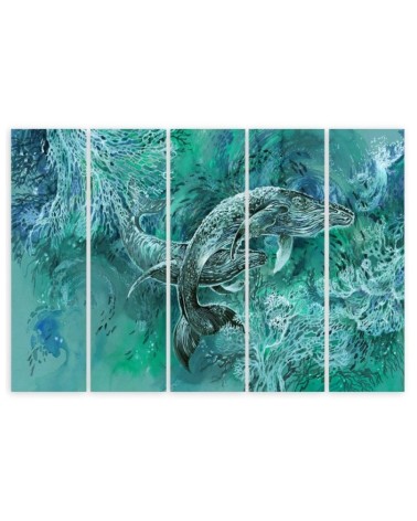 Modernes Wandbild - Ein Paar Wale von Humbacks | Feeby