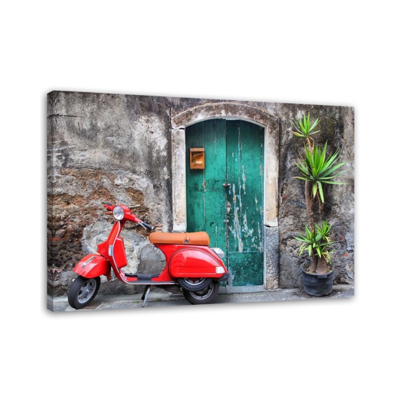 Modernes Wandbild - Vespa Toskana Rot | Feeby