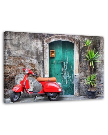 Modernes Wandbild - Vespa Toskana Rot | Feeby