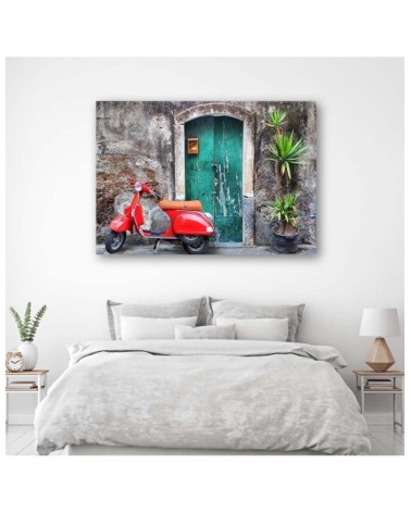 Modernes Wandbild - Vespa Toskana Rot | Feeby
