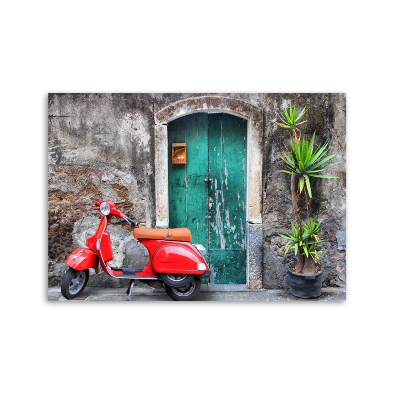 Modernes Wandbild - Vespa Toskana Rot | Feeby