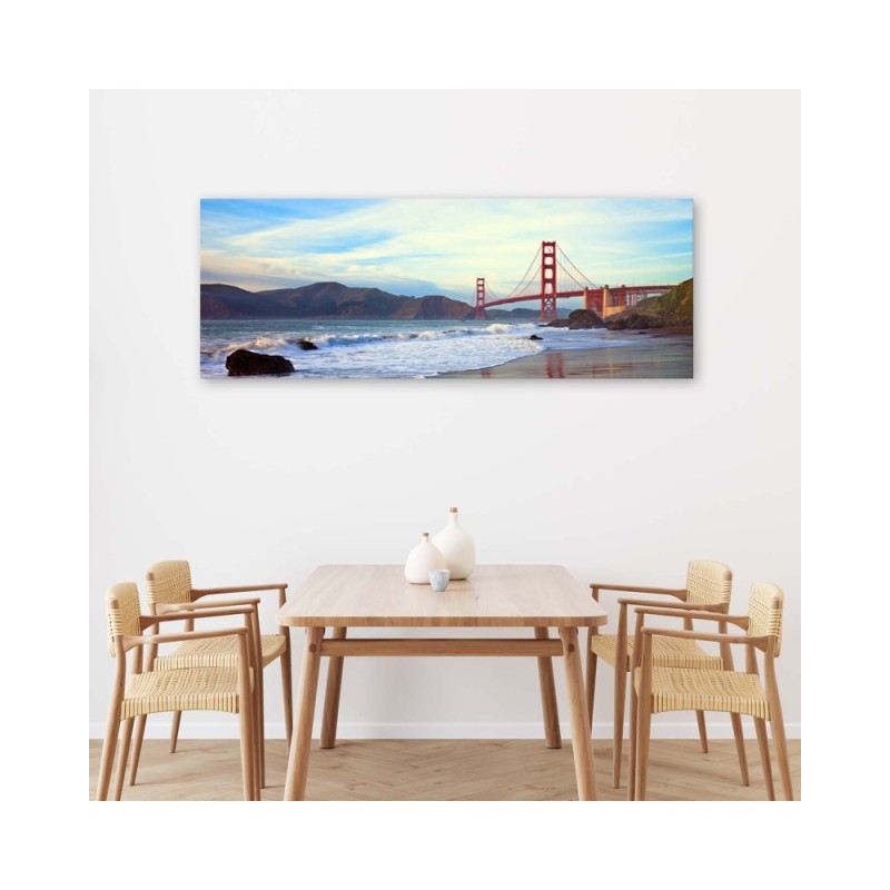 Wandbild für Wohnzimmer - Golden Gate Bridge | Feeby