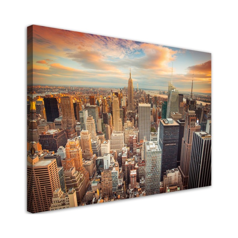 Modernes Wandbild - Sonnenuntergang über New York | Feeby