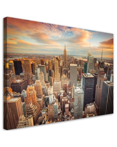 Modernes Wandbild - Sonnenuntergang über New York | Feeby