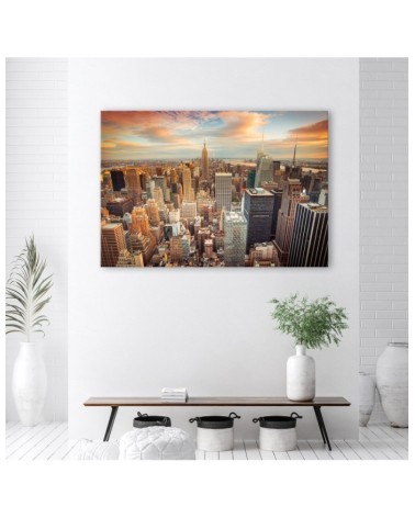Modernes Wandbild - Sonnenuntergang über New York | Feeby